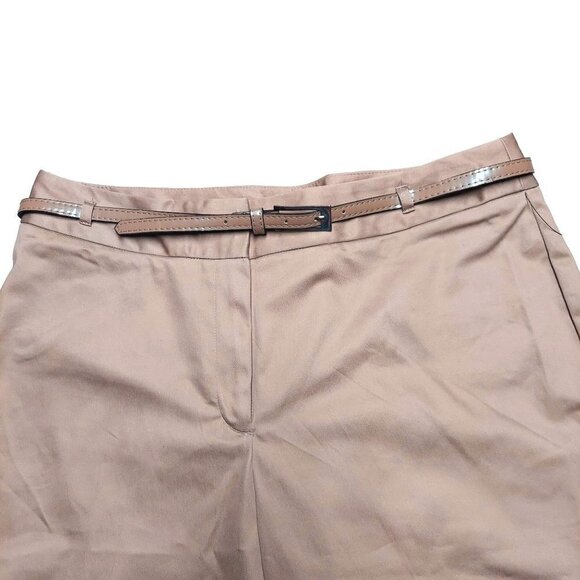 Worthington Women's Modern Fit Khaki Bermuda Shorts w/Belt - Picture 3 of 6